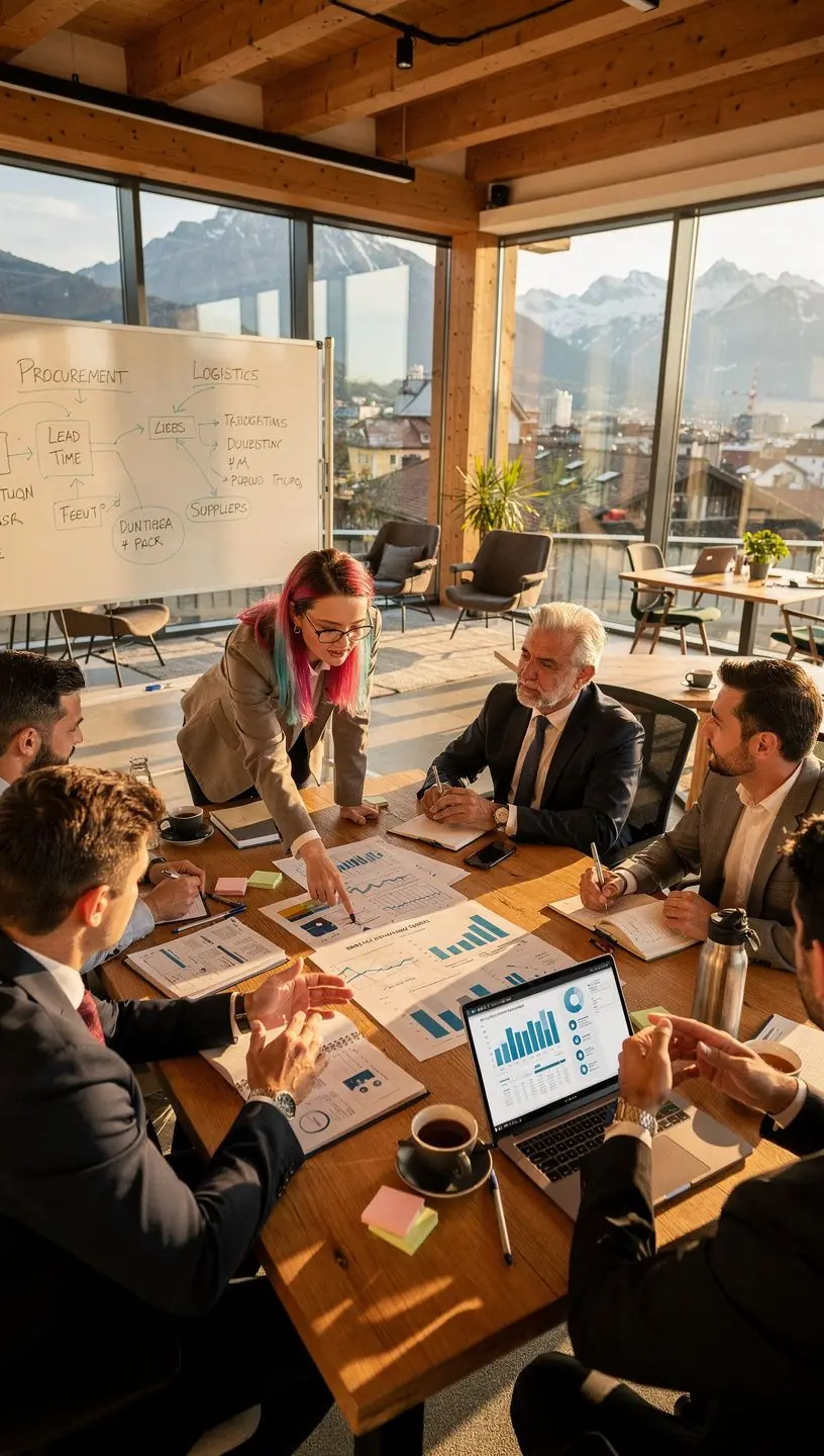 Eine Übersicht über die verschiedenen Stufen der Logistik in einem modernen Lagerhaus.