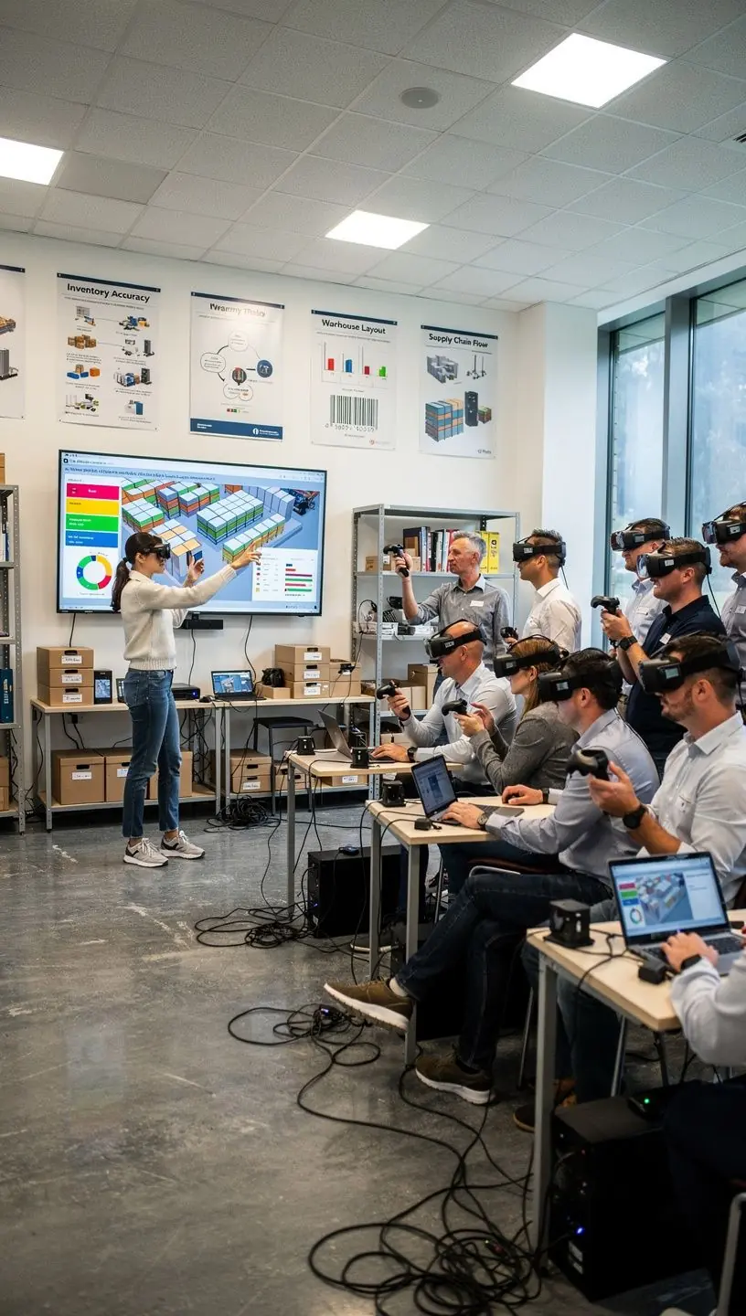 Eine Übersicht über die verschiedenen Stufen der Logistik in einem modernen Lagerhaus.